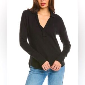 Grey State Sz M Cotton Brigette Top in Black